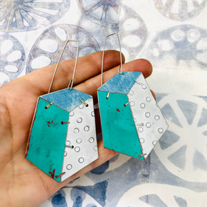 Edifice Turquoise Upcycled Tin Earrings