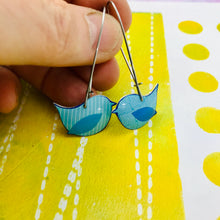 Load image into Gallery viewer, Little Patterned Birds Upcycled Tin Earrings