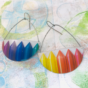 Bright Crayons Recycled Tin Earrings