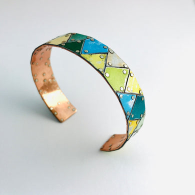 Cool Harlequins Upcycled Tesserae Tin Cuff