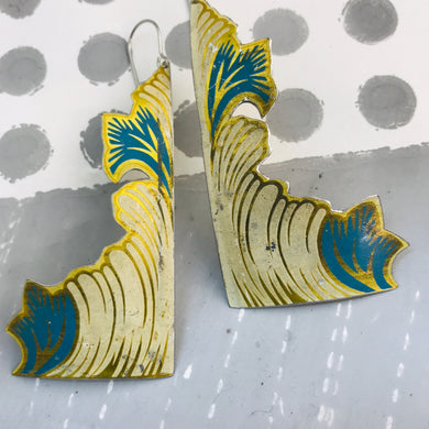 Vintage Draping Corner Zero Waste Tin Earrings