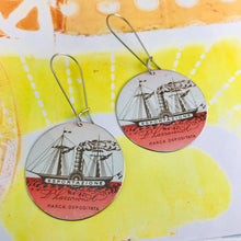 Load image into Gallery viewer, Biscotti Ships Big Circle Tin Earrings