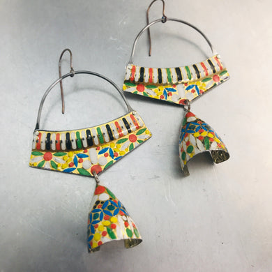 Vintage Mosaic Embossed Pattern Zero Waste Tin Earrings
