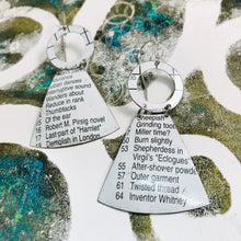 Load image into Gallery viewer, Crossword Puzzle Small Fans Tin Earrings