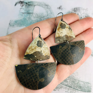Oxidized Sailboats Upcycled Tin Earrings
