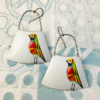 Colorful Songbirds Zero Waste Tin Earrings
