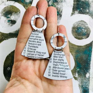 Crossword Puzzle Small Fans Tin Earrings
