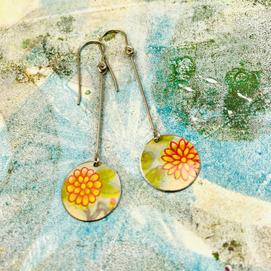 Little Zinnias Upcycled Tin Earrings