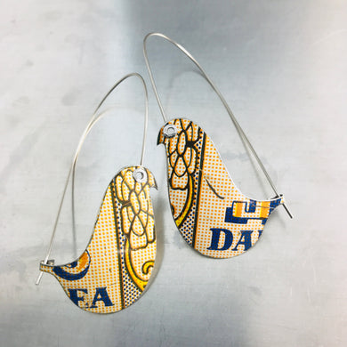 Darjeeling Tea Birds on a Wire Upcycled Tin Earrings