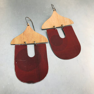 Chestnut Acorns Upcycled Tin Earrings