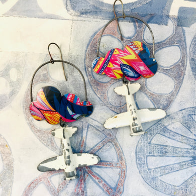 RESERVED In Flight Clouds Zero Waste Tin Earrings