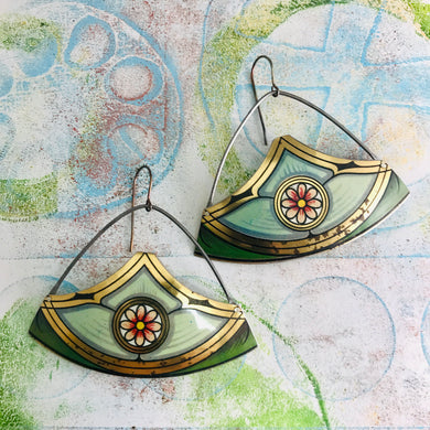Pink Blossom Nouveau Upcycled Earrings