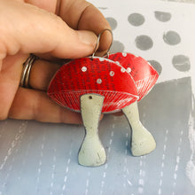 Load image into Gallery viewer, Groovy Red Mushrooms Zero Waste Tin Earrings