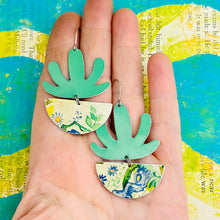 Load image into Gallery viewer, Mod Spring Succulents Upcycled Tin Earrings