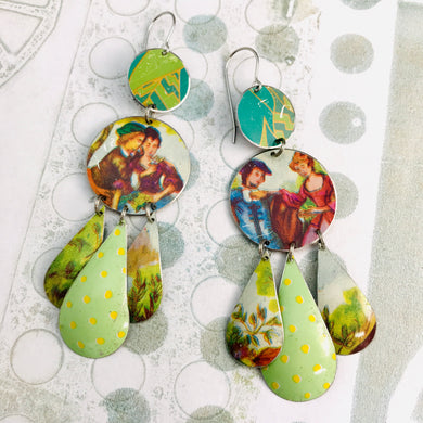 Victorian Couples Zero Waste Tin Chandelier Earrings