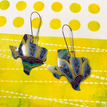 Load image into Gallery viewer, Big Paisley Texas Upcycled Tin Earrings