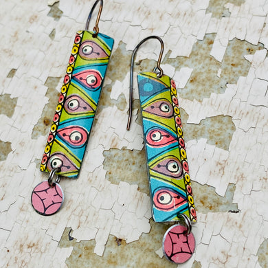 Retro Cool Rectangle Tin Earrings