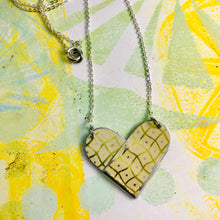 Load image into Gallery viewer, RESERVED 3 Golden Checkerboard Tin Heart Recycled Necklaces