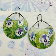 Load image into Gallery viewer, Wild Violets Circles Upcycled Tin Earrings