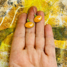 Load image into Gallery viewer, Tiny Pumpkins Upcycled Tin Earrings