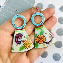 Load image into Gallery viewer, Happy Blossoms Small Fan Tin Earrings