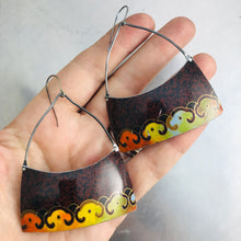 Load image into Gallery viewer, Vintage Harvest Colors Wide Arch Recycled Tin Earrings