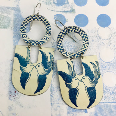 Lovebirds Chunky Horseshoes Zero Waste Tin Earrings
