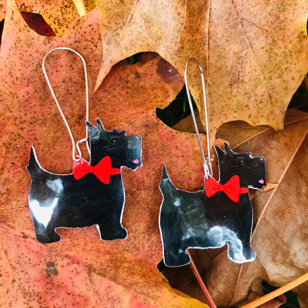 Black Scottie Dogs Tin Earrings