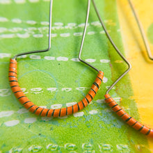 Load image into Gallery viewer, Quirky Orange Spiraled Tin Earrings