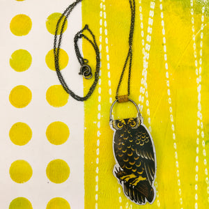 #13 Moon Owl Zero Waste Tin Necklace