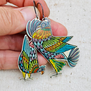 Fancy Pigeons Upcycled Tin Earrings