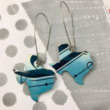 Load image into Gallery viewer, Ocean &amp; Dusky Blue Upcycled Tin Texas Earrings