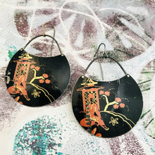 Load image into Gallery viewer, Midnight Meditation Circles Upcycled Tin Earrings