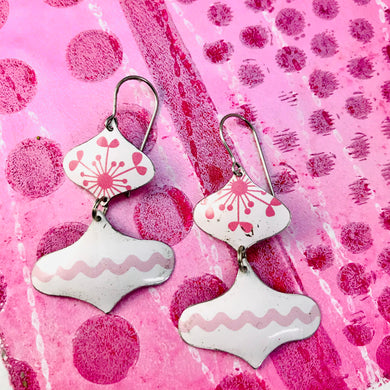 Pink and White Rex Ray Zero Waste Tin Earrings