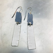 Load image into Gallery viewer, Rustic Matte Gunmetal &amp; White Zero Waste Tin Earrings