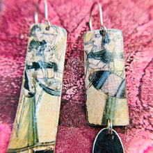 Load image into Gallery viewer, Persian Art Rectangles Recycled Tin Earrings