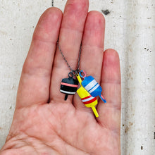 Load image into Gallery viewer, Little Lobster Buoys Upcycled Tin Necklace