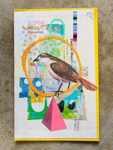Listen Carefully  •  Collage on Upcycled Book Cover