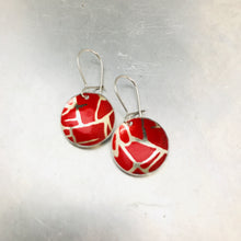 Load image into Gallery viewer, Scarlet with Golden Crackle Tiny Dot Tin Earrings
