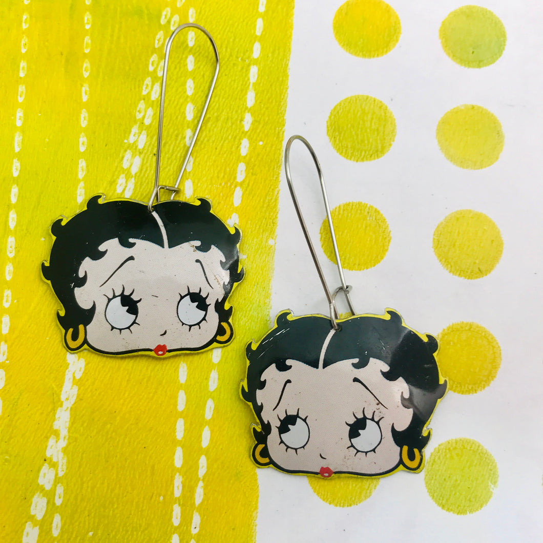Betty Boop Upcycled Tin Earrings