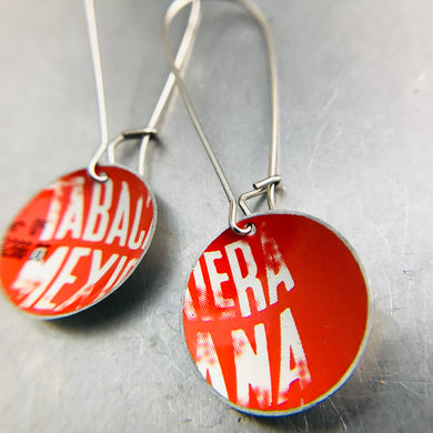 Type on Bright Red Little Basin Earrings