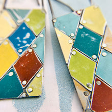 Load image into Gallery viewer, Le Cirque Harlequins Tesserae Arched Wire Tin Earrings