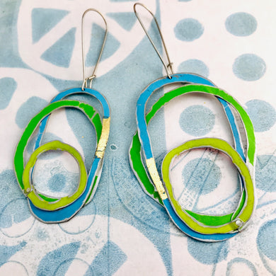 All Cools and Touch of Gold Scribbles Upcycled Tin Earrings