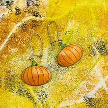 Load image into Gallery viewer, Tiny Pumpkins Upcycled Tin Earrings