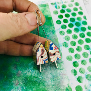 Nyaker Tiny Tin Birdhouse Earrings