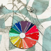 Load image into Gallery viewer, Round Rainbow Tin Color Wheel Necklace