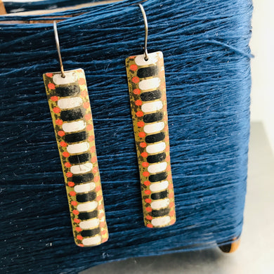 Vintage Black & White Capsule Pattern Recycled Tin Earrings