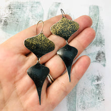 Load image into Gallery viewer, Black Speckled Gold Rex Ray Zero Waste Tin Earrings