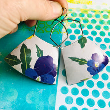 Load image into Gallery viewer, Purple Violets Large Zero Waste Tin Earrings