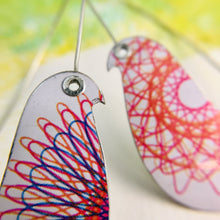 Load image into Gallery viewer, Spirograph 1 Birds on a Wire Upcycled Tin Earrings